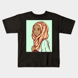 Peach Hijab Kids T-Shirt